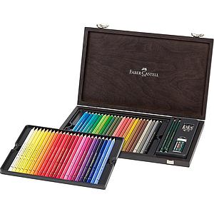 POLYCHROMOS KLEURPOTLODEN HOUTEN KIST SET - 48 STUKS