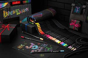 BLACK EDITION KLEURPOTLODEN SET + ROLETUI - 72ST