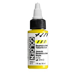 HIGH FLOW ACRYLICS 30ML - 8553 BENZIMIDAZOLONE YELLOW MEDIUM - S3